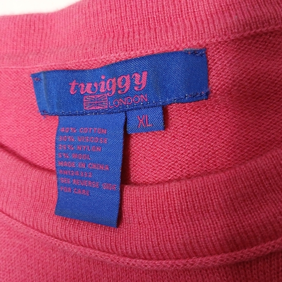 Twiggy London Cotton 3/4 Sleeve Knit Sweater. Size XL - Picture 4 of 5